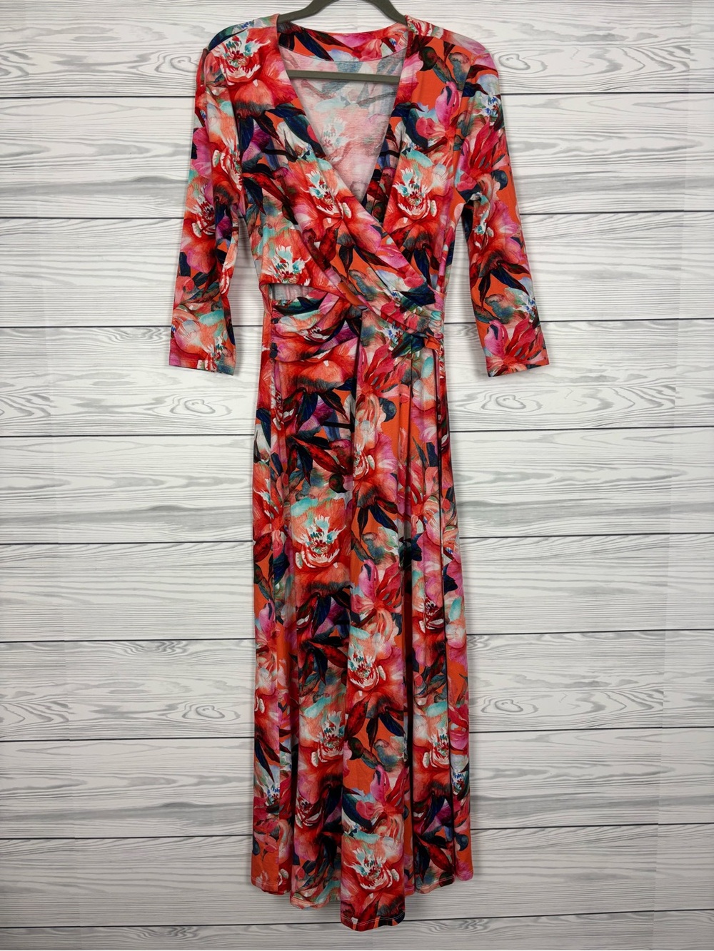 Soft Surroundings floral maxi dress le jardin wrap size medium - Picture 2 of 7
